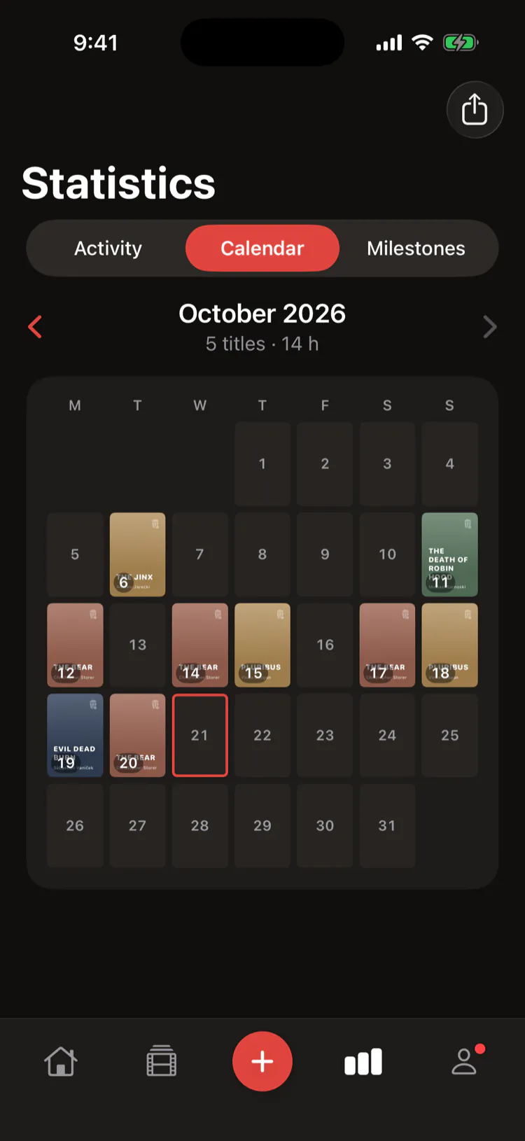 The calendar of what you watched